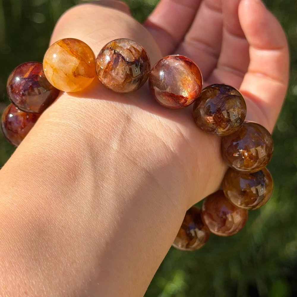 16.5mm stretchable dark golden healer bracelet 0595‎